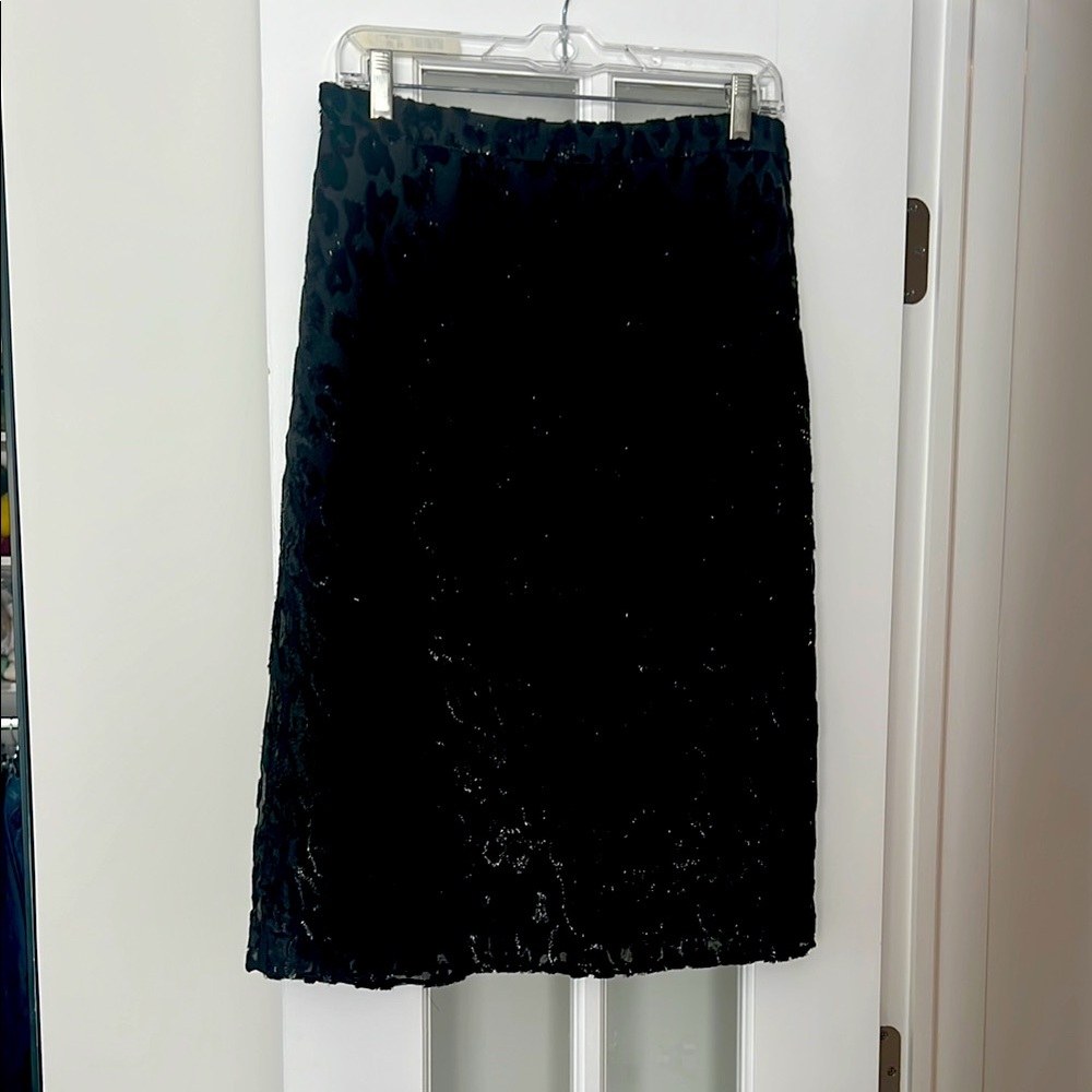 Chic Black Leopard Print Skirt